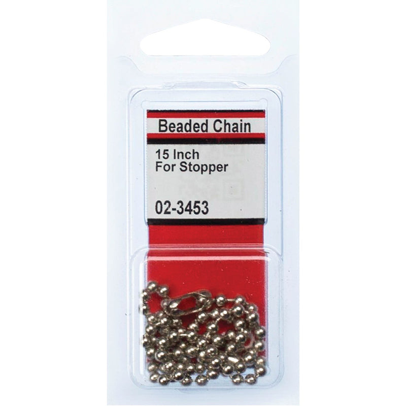 Lasco Chrome Bead 15 In. Chrome Plated Stopper Chain