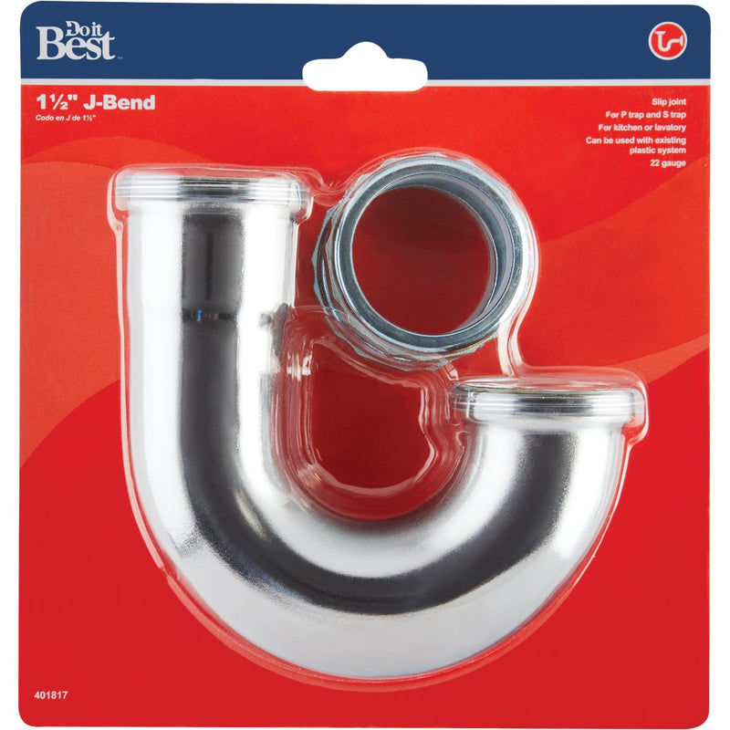 Do it Best 1-1/2 In. Chrome Plated J-Bend, Carded