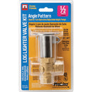 ProLine Angle Pattern 98,000 BTU Brass/Chrome Plated Log Lighter Gas Valve