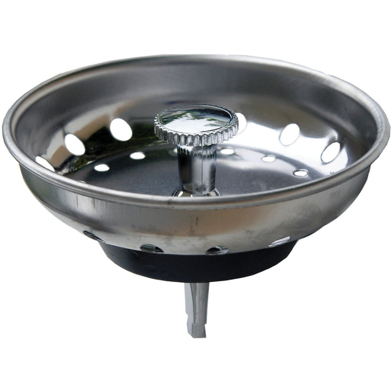 Lasco 3.25 In. Chrome Post Style Basket Strainer Stopper