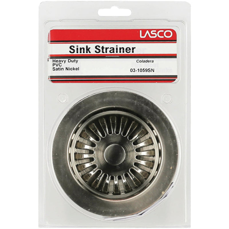 Lasco 3-1/2 In. Heavy-Duty Basket Strainer Assembly, Satin Nickel