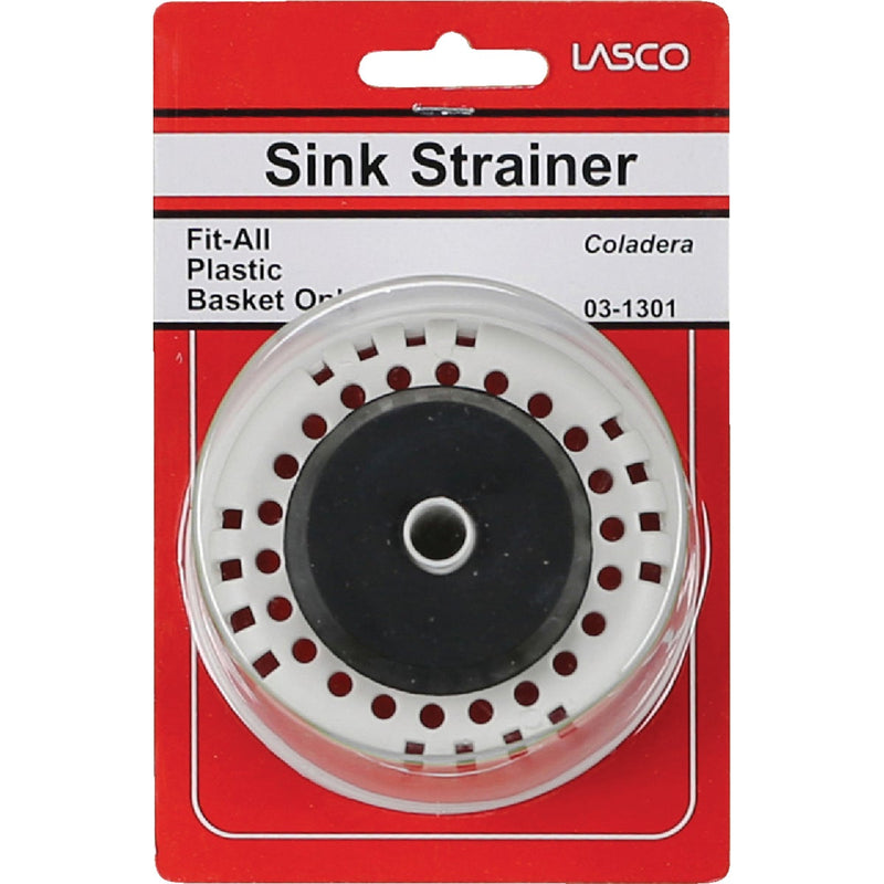 Lasco 3-3/8 In. White Duo Basket Strainer Stopper