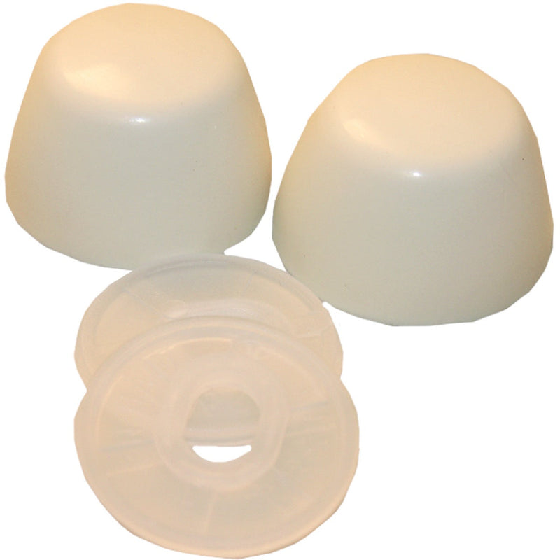Lasco Round Almond Plastic Snap-On Toilet Bolt Caps (2 Ct.)