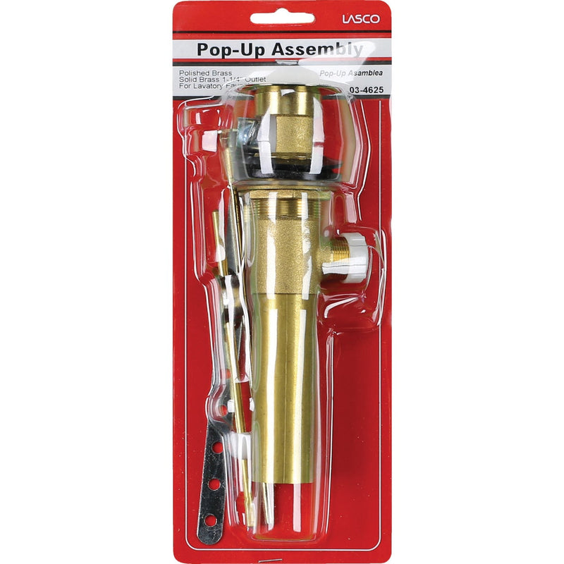 Lasco 1-1/4 In. Polished Brass Pop-Up Assembly