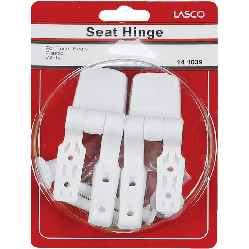 Lasco 3/8" x 2-1/2" White Plastic Toilet Seat Hinge for Bemis