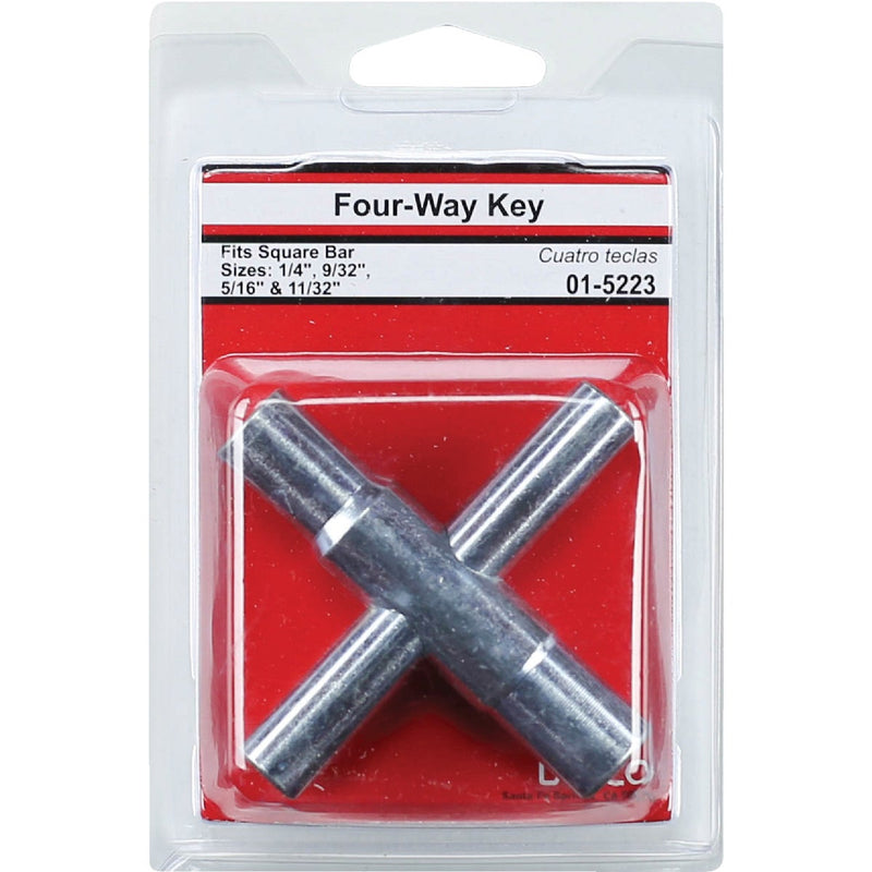 Lasco 4-Way Faucet Key for 1/4, 9/32, 5/16 & 11/32 In. Stems