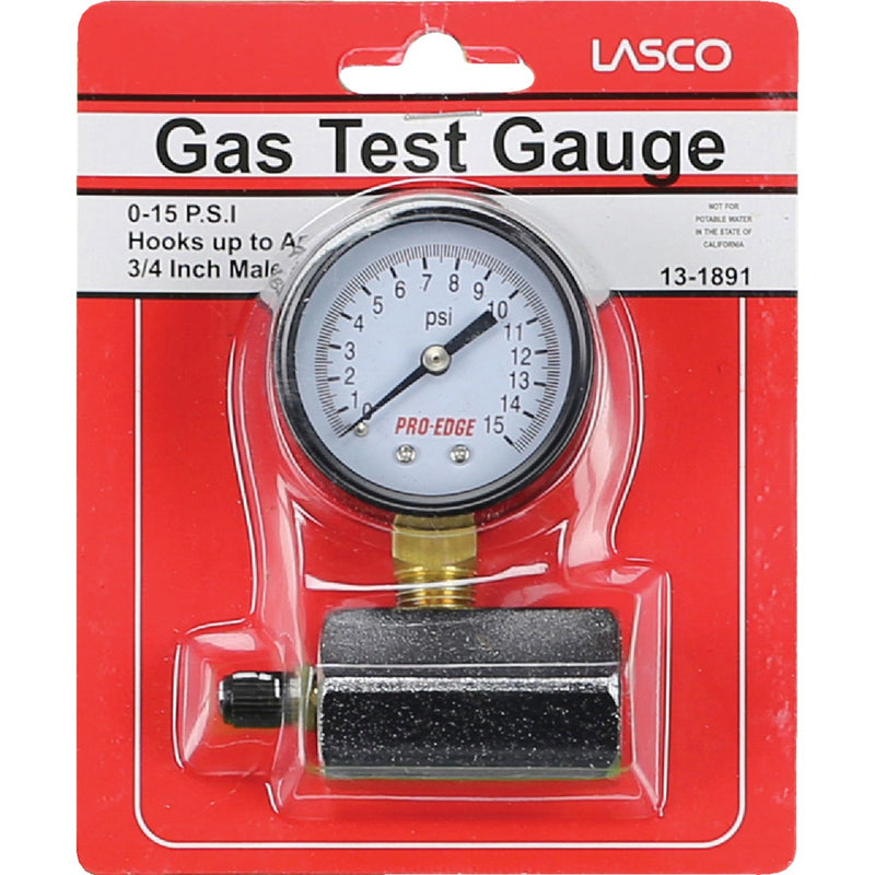 Lasco 3/4 In. FIP 15 PSI Gas Test Gauge