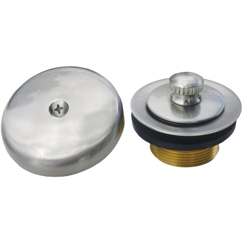 Lasco 1-1/4 In. Waste Shoe and Bathtub Drain Stopper Kit in Satin Nickel