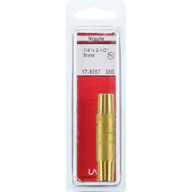 Lasco 1/4 In. x 2-1/2 In. Brass Nipple