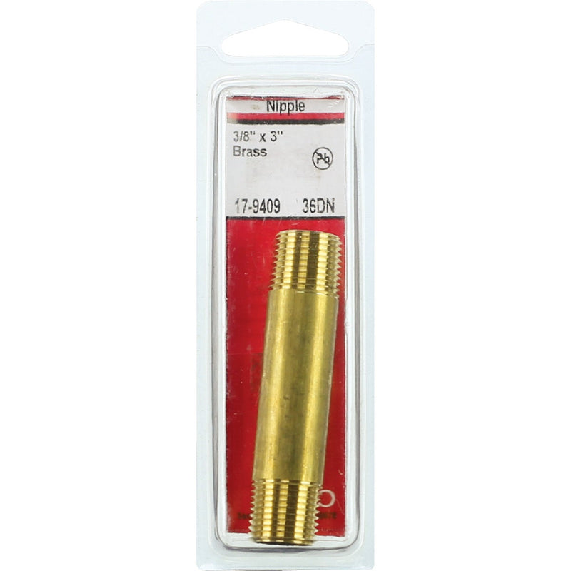 Lasco 3/8 In. x 3 In. Brass Nipple