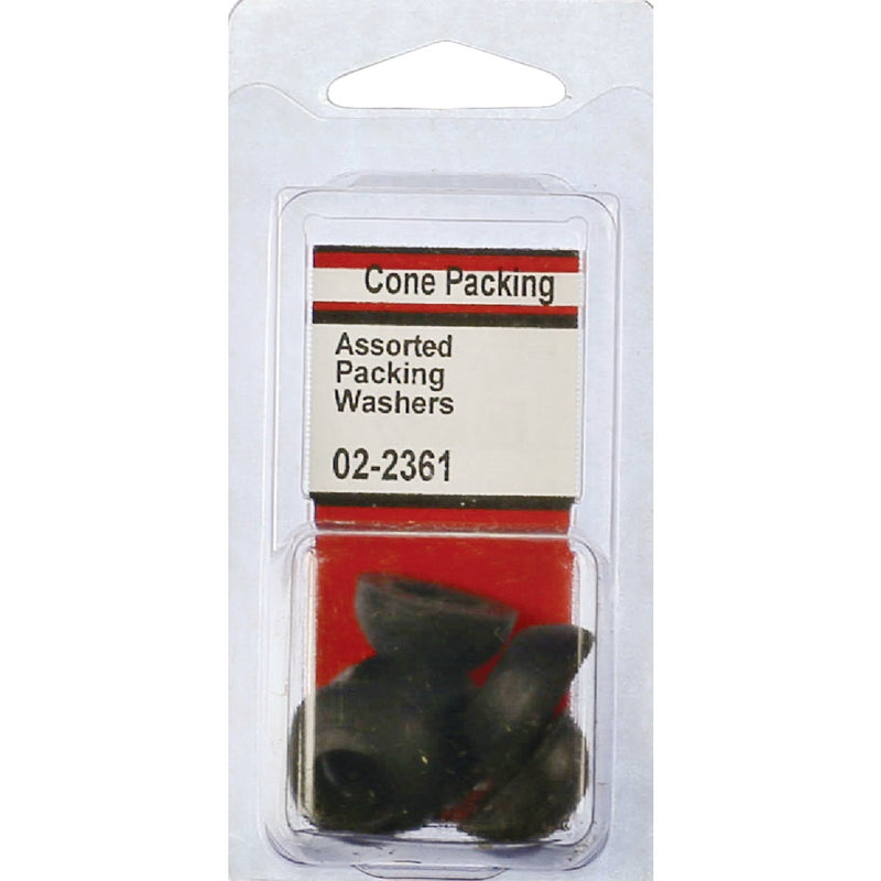 Lasco Assorted Black Cone Packing Faucet Washer (6 Ct.)