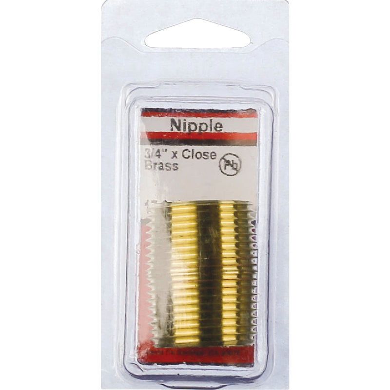 Lasco 3/4 In. x Close Brass Nipple