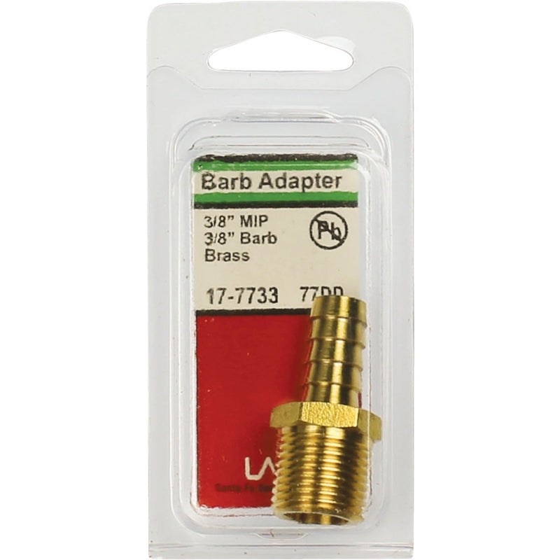 Lasco 3/8 In. MPT x 3/8 In. Brass Hose Barb Adapter