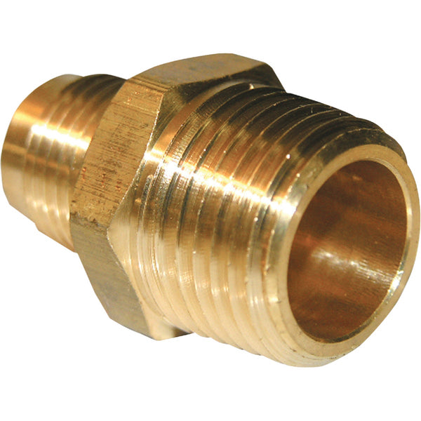 Lasco 3/8 In. M x 1/2 In. MPT Brass Flare Adapter