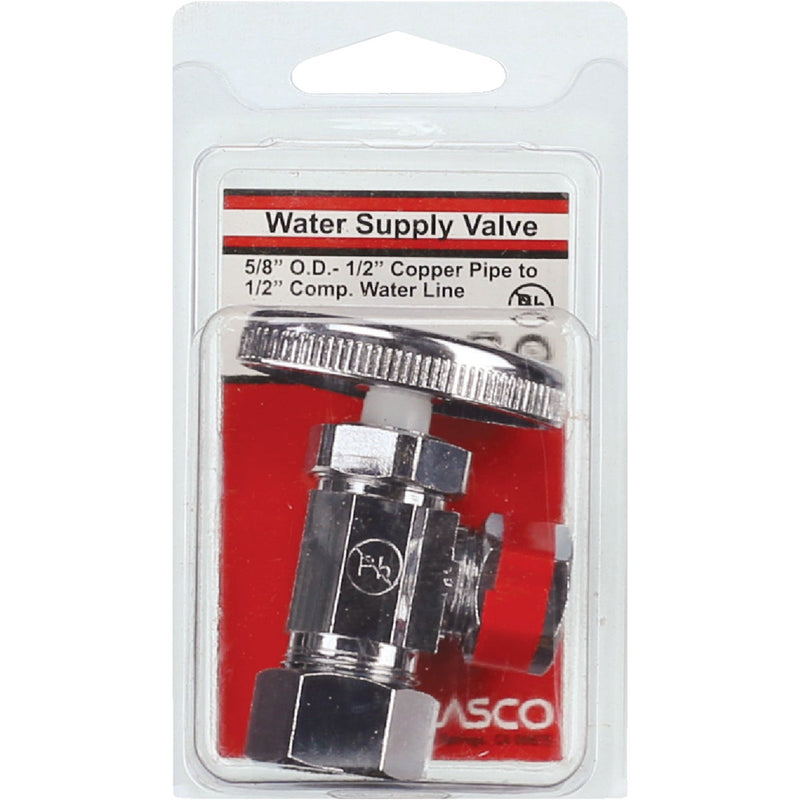 Lasco 5/8 In. Comp Inlet x 1/2 In. Comp Outlet Multi-Turn Style Angle Valve