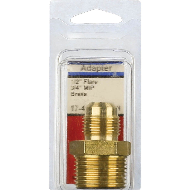 Lasco 1/2 In. M X 3/4 In. MPT Brass Flare Adapter