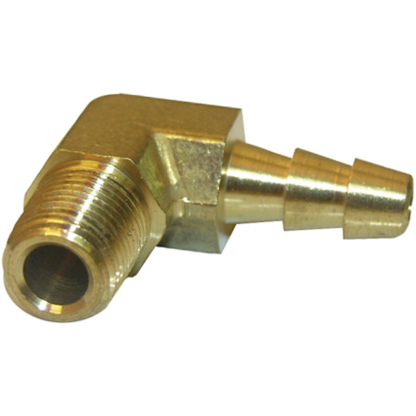 Lasco 1/8 In. MPT x 1/4 In. Hose Barbed 90 Deg. 90 Deg. Brass Elbow (1/4 Bend)