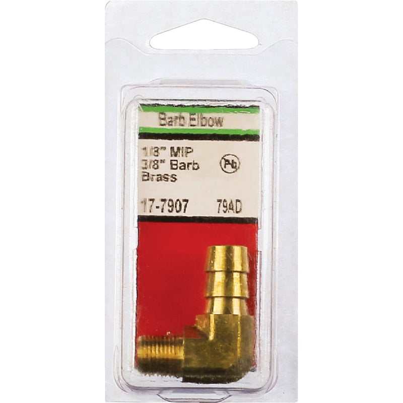 Lasco 1/8 In. MPT x 3/8 In. Hose Barbed 90 Deg. Brass Elbow (1/4 Bend)