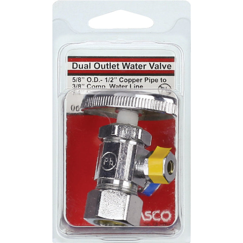 Lasco 5/8 In. C Inletx3/8 In. C Outletx1/4 In. C Outlet Multi Turn Style Angle Valve