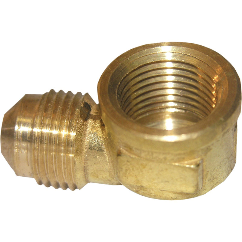 Lasco 3/8 In. MFL x 3/8 In. FPT 90 Deg. Flare Brass Elbow (1/4 Bend)