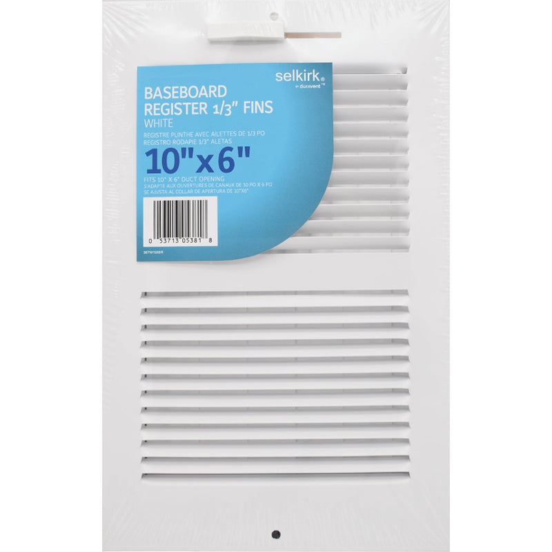 Selkirk 10 In. x 6 In. White Wall Register