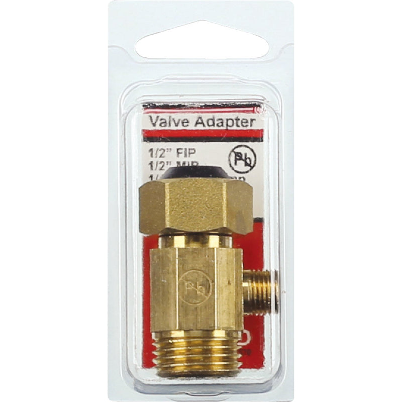 Lasco 1/2 In. IP Inlet x 1/2 In. IP Outlet x 1/4 In. C Outlet Brass Extender Tee