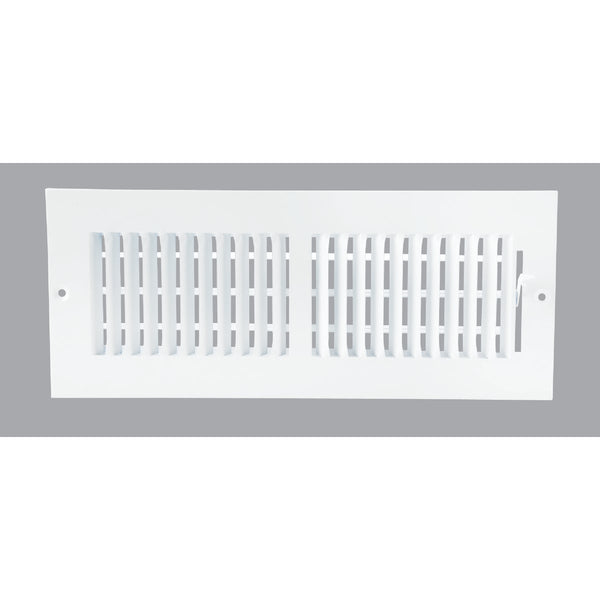 Home Impressions 13.78 In. x 5.75 In. White Steel Wall Register