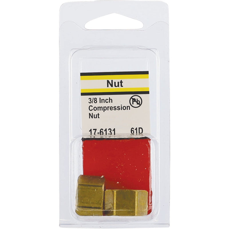 Lasco 3/8 In. Brass Compression Nut (2-Pack)