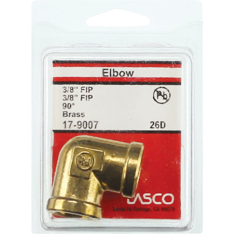 Lasco 3/8 In. FPT X 3/8 In. FPT 90 Deg. Brass Elbow (1/4 Bend)