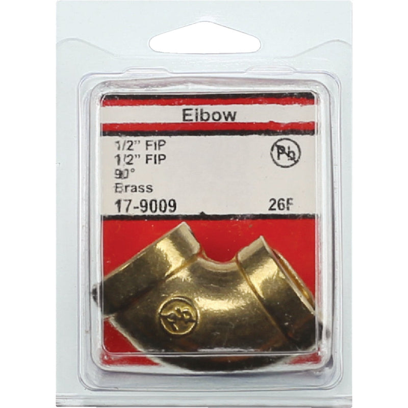 Lasco 1/2 In. FPT X 1/2 In. FPT 90 Deg. Brass Elbow (1/4 Bend)