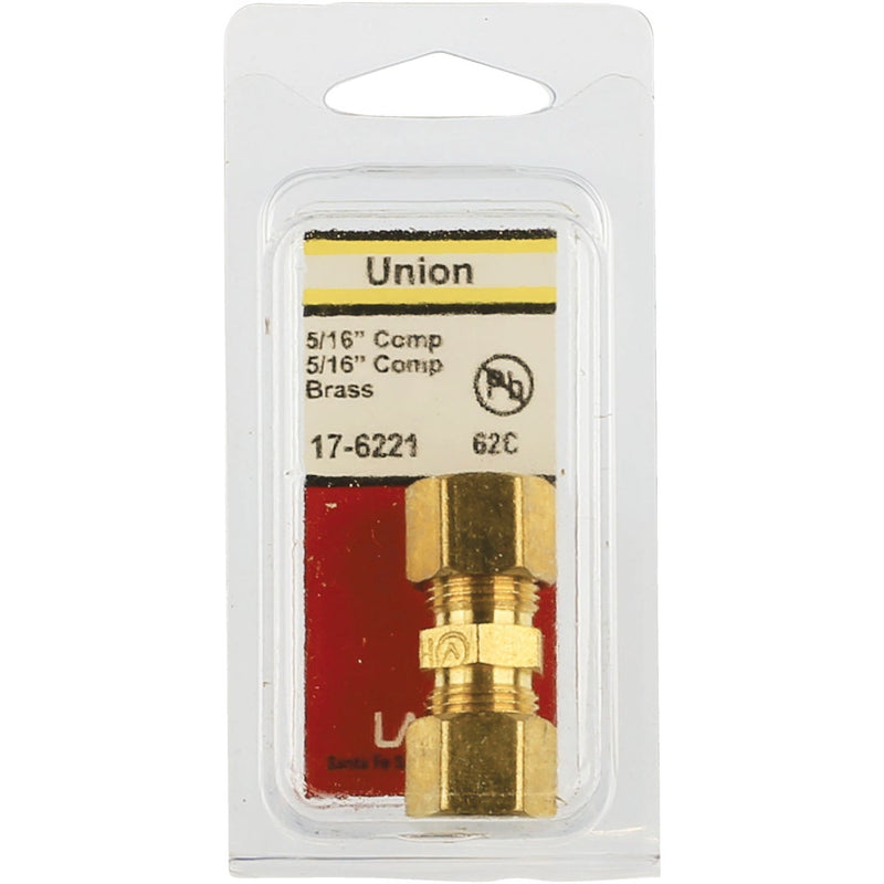 Lasco 5/16 In. x 5/16 In. Brass Compression Union