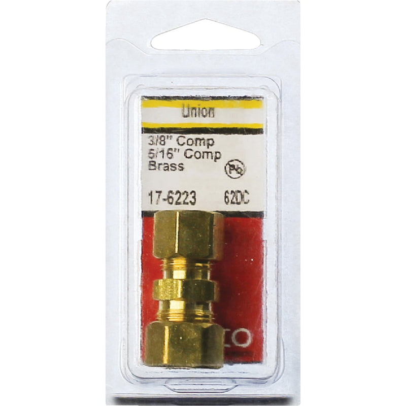 Lasco 3/8 In. x 5/16 In. Brass Reducing Compression Union