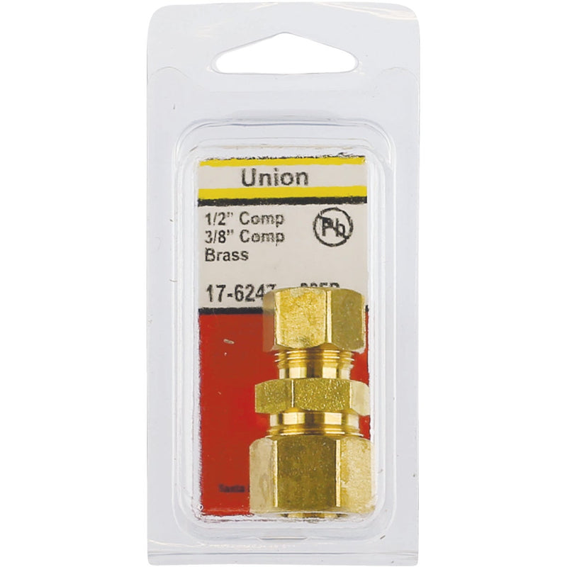 Lasco 1/2 In. x 3/8 In. Brass Reducing Compression Union