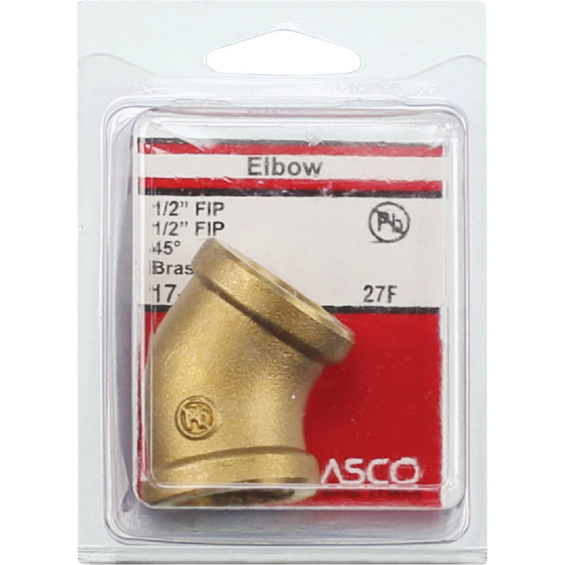 Lasco 1/2 In. FPT x 1/2 In. FPT 45 Deg. Brass Elbow (1/8 Bend)