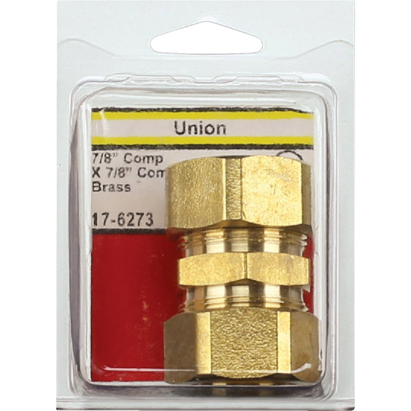 Lasco 7/8 In. x 7/8 In. Brass Compression Union