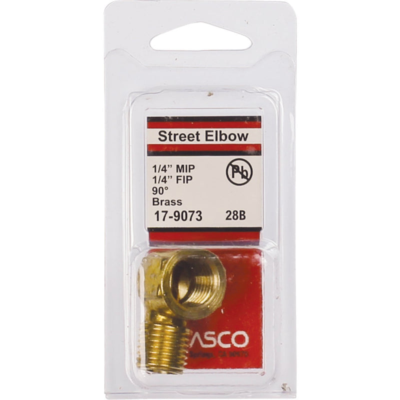 Lasco 1/4 In. FPT x 1/4 In. MPT 90 Deg. Street Brass Elbow (1/4 Bend)