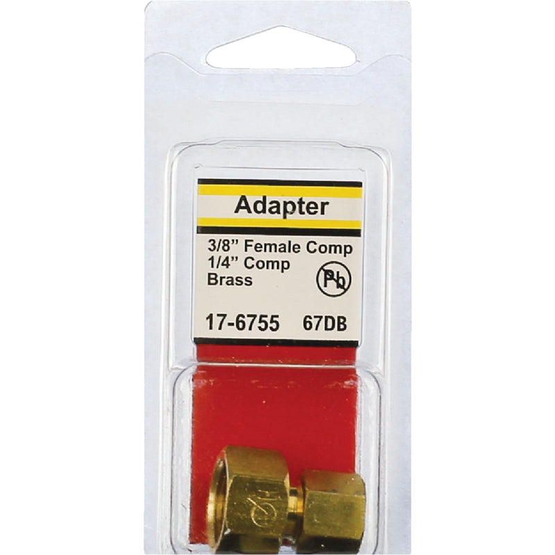 Lasco 3/8 In. FC x 1/4 In. MC Brass Compression Adapter