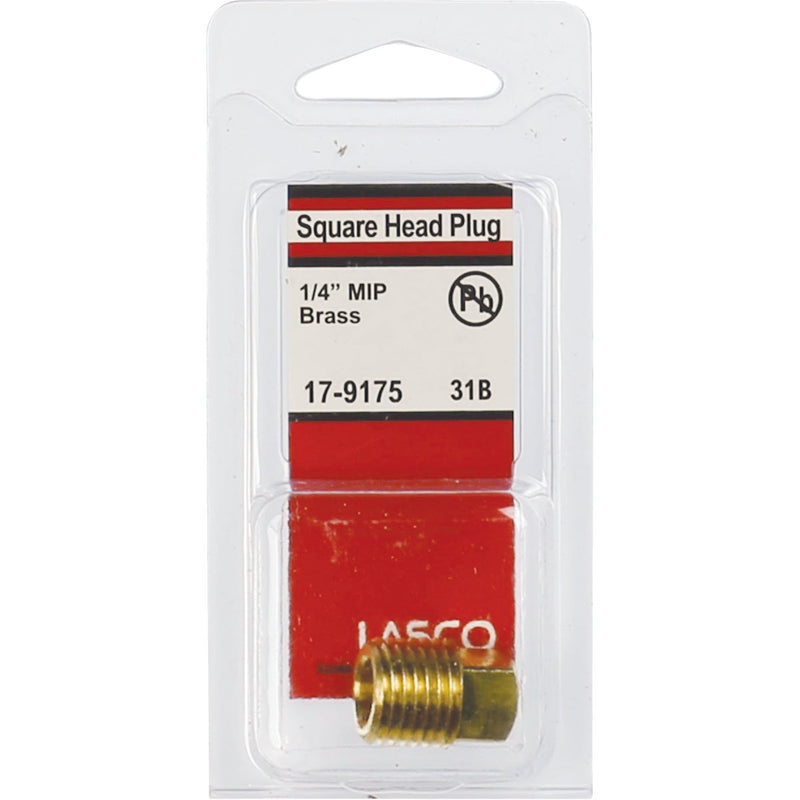 Lasco 1/4 In. MPT Brass Square Head Plug