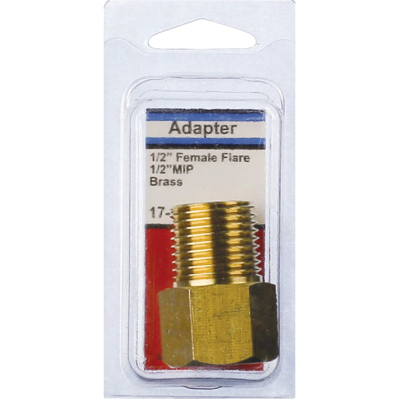 Lasco 1/2 In. F x 1/2 In. MPT Brass Flare Adapter