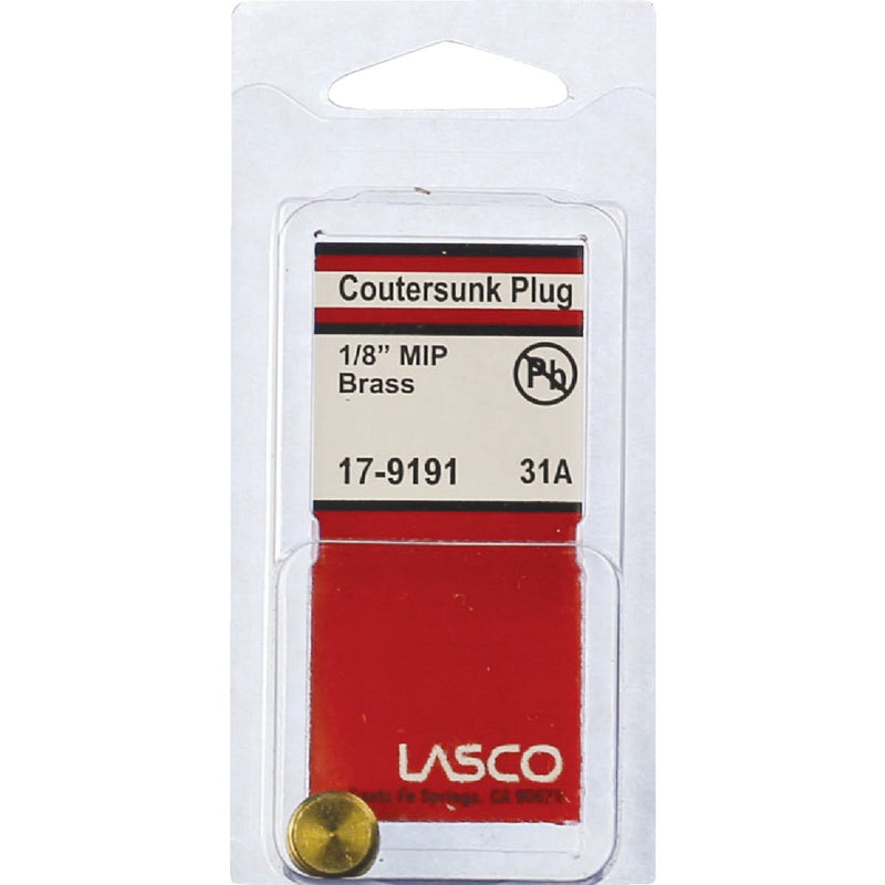 Lasco 1/8 In. MPT Brass Countersunk Plug