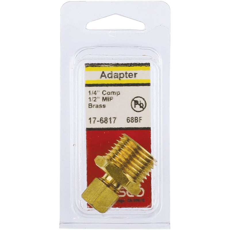 Lasco 1/4 In. C x 1/2 In. MPT Brass Compression Adapter