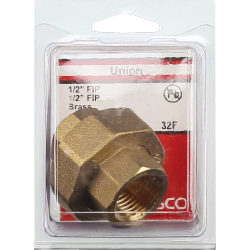 Lasco 1/2 In. FPT x 1/2 In. FPT Red Brass Threaded Union