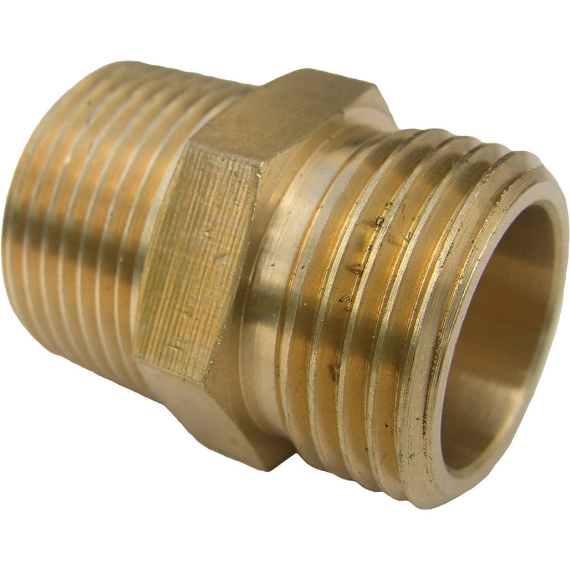 Lasco 3/4 In. MHT x 3/4 In. MPT x 1/2 In. FPT Brass Adapter