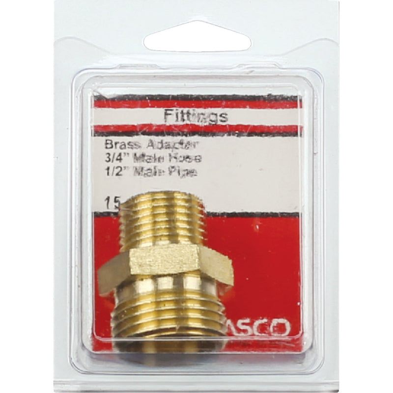 Lasco 3/4 In. MHT x 1/2 In. MPT Brass Adapter