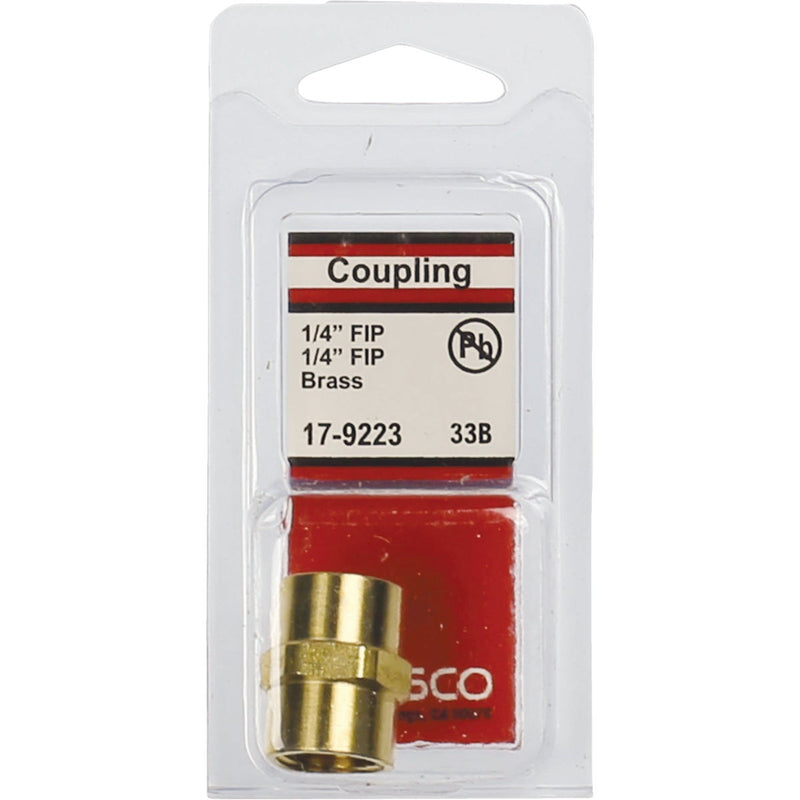 Lasco 1/4 In. FPT x 1/4 In. FPT Yellow Brass Coupling