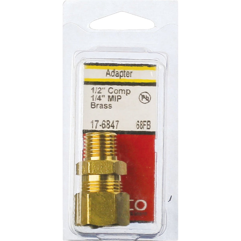 Lasco 1/2 In. C x 1/4 In. MPT Brass Compression Adapter