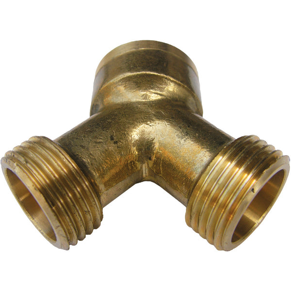 Lasco 3/4 In. MNT x 3/4 In. MNH x 3/4 In. FNH Brass Wye Hose Connector