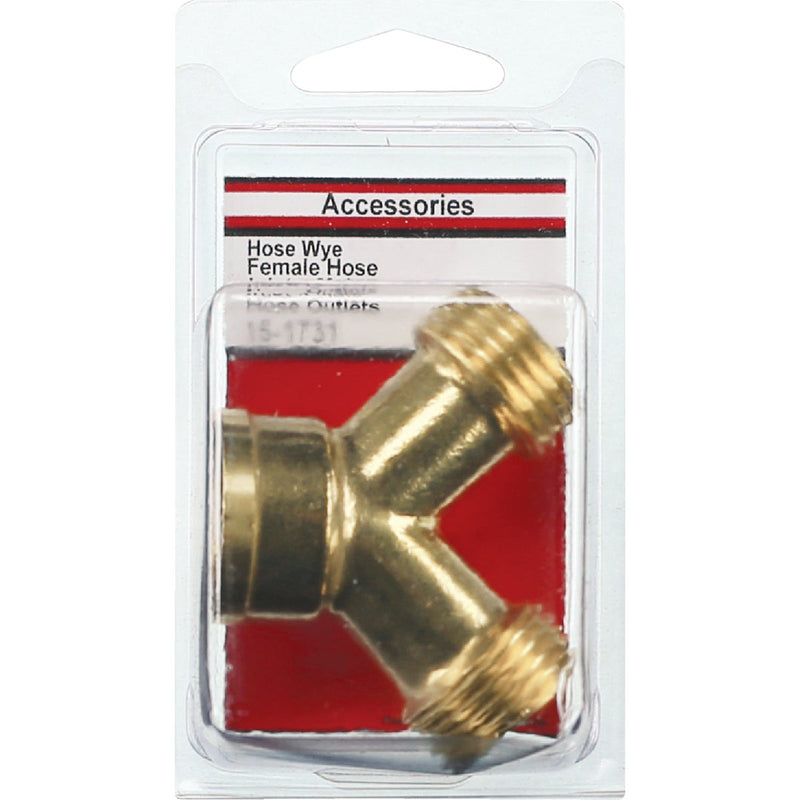 Lasco 3/4 In. MNT x 3/4 In. MNH x 3/4 In. FNH Brass Wye Hose Connector