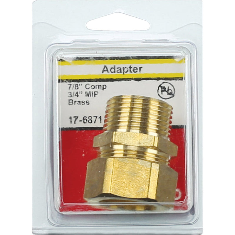 Lasco 7/8 In. C x 3/4 In. MPT Brass Compression Adapter