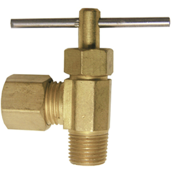 Lasco 1/4 In. C x 1/8 In. MIP Brass Angle Needle Valve